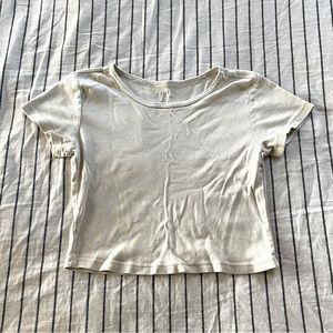 John Galt Light Yellow Cropped Baby Tee